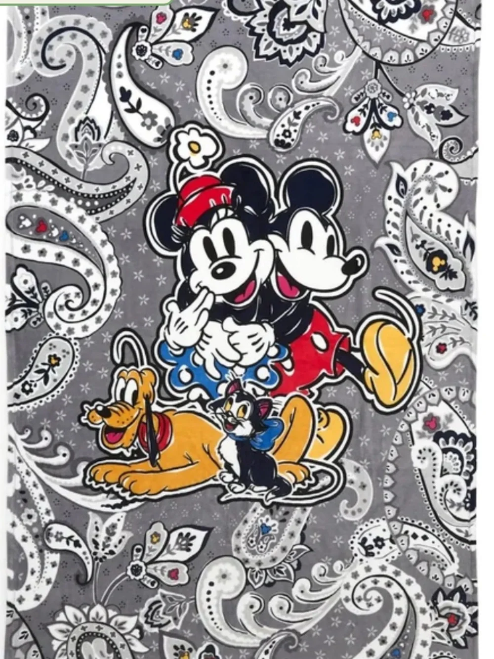 NWT Vera Bradley Gray Paisley Mickey & Minnie Throw